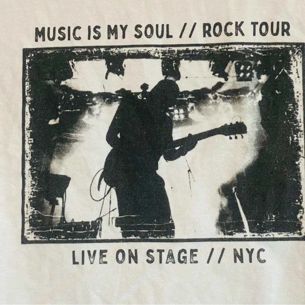 White Graphic Rock Tour T-Shirt - Picture 6 of 8